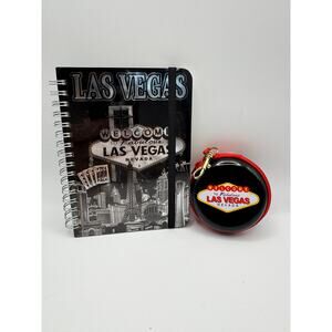 Las Vegas Souvenir Notebook &‎ Round Welcome Sign Zipper Case Set
